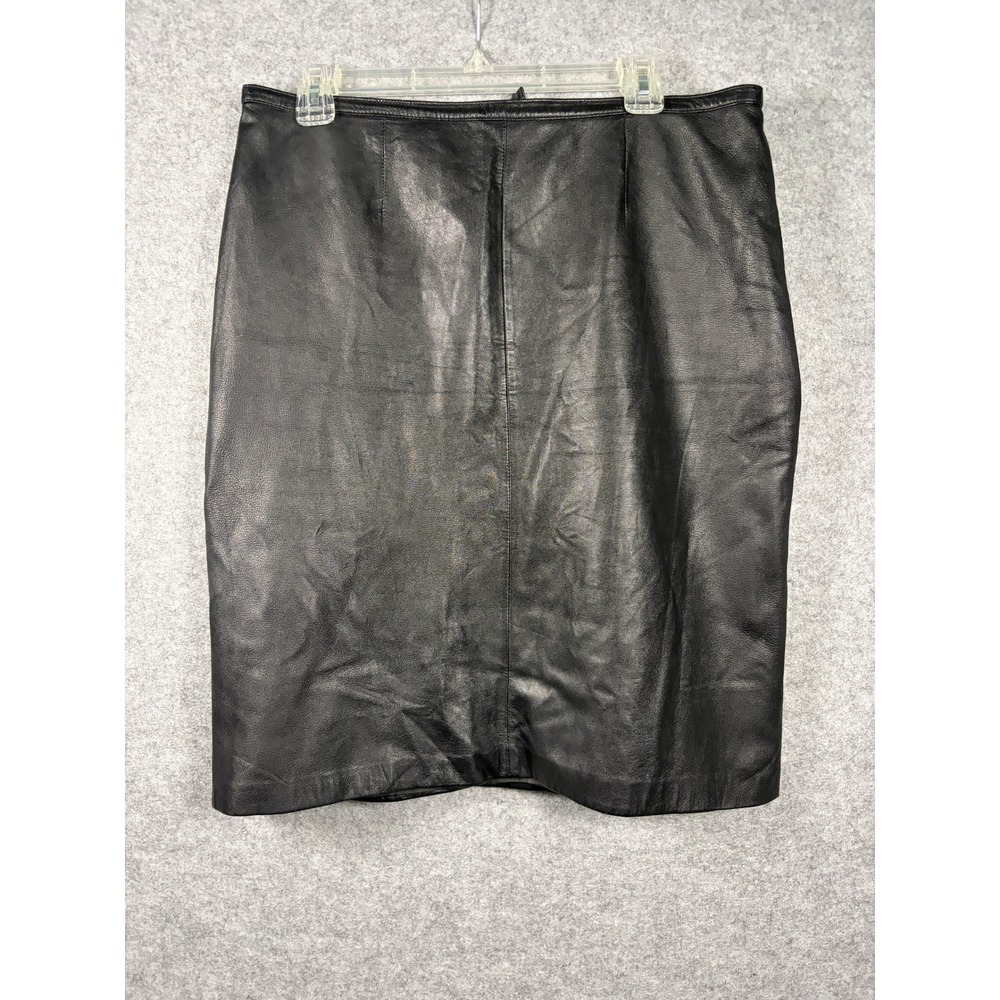 Womens Black Leather‎ Pencil Skirt High Waisted Knee Length Professional Black
